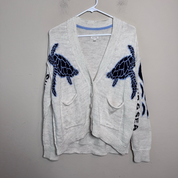Pilcro Relaxed Sea Turtle Cardigan Sweater - Picture 2 of 12